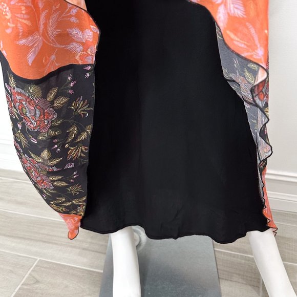 Anthropologie Laia Ines Floral Print Contrast Maxi Dress in Black Motif Size S - Picture 12 of 17